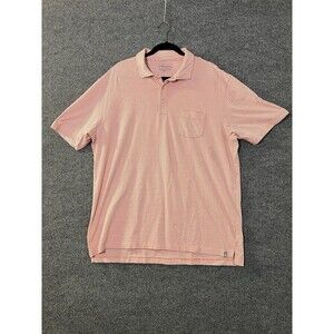 Peter Millar Polo Shirt Mens XL Salmon Pink Golfing Golfer Golf Striped Stretch